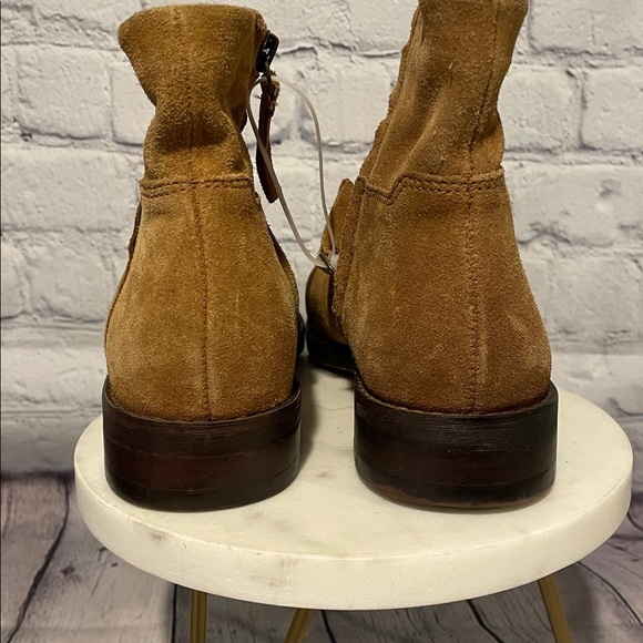 Franco Sarto Malina Tan Suede Leather Booties Sz 6 - Picture 4 of 9
